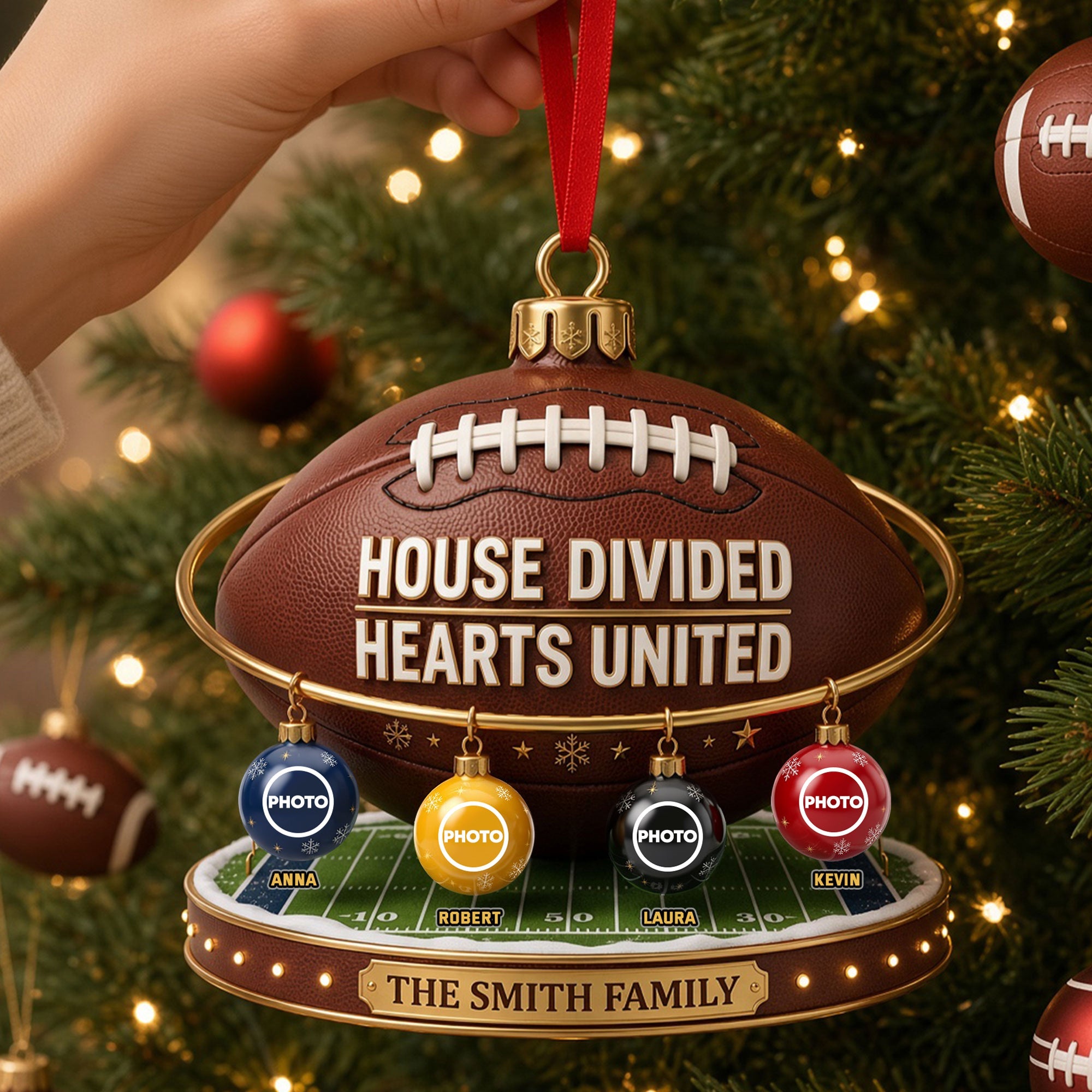 Celebrate Togetherness: Sporty Christmas Love Ornament - Personalized Gift for Family & Friends