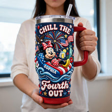 Load image into Gallery viewer, Chill the Fourth Out with Minnie - Personalized 40oz Tumbler Gift
