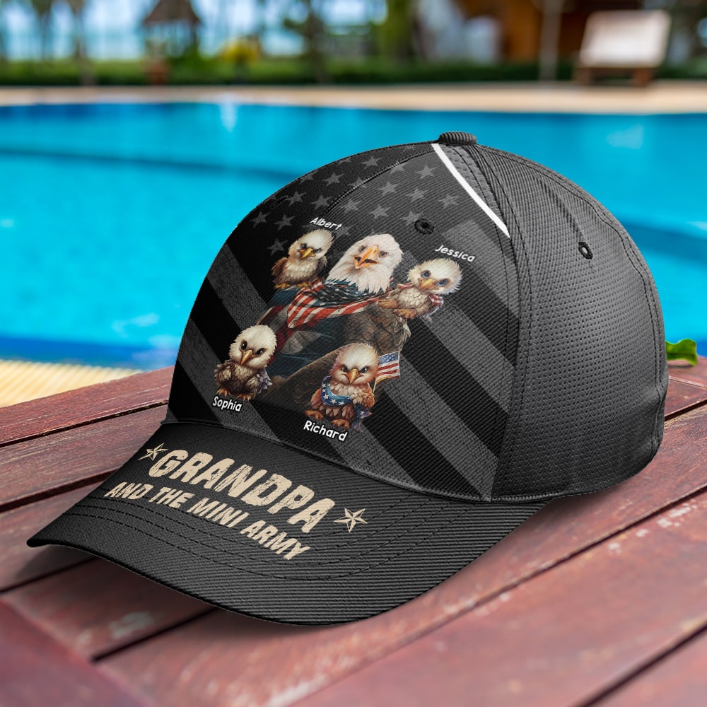 Personalized Grandpa Cap with Mini Army Design