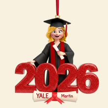 Load image into Gallery viewer, &quot;Celebrate Achievement with Personalized Flair - Graduate Ornament, Custom Gift for Graduates and Loved Ones&quot; Ornament PopCulturePrints
