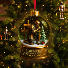 Load image into Gallery viewer, A Child of God, A Man of Faith - Personalized Warrior Ornament Ornament PopCulturePrints
