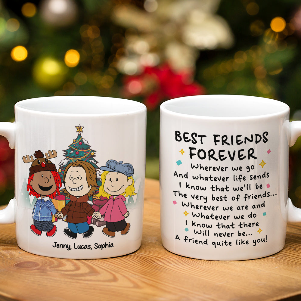 Personalized Best Friends Christmas Mug Coffee Mug PopCulturePrints