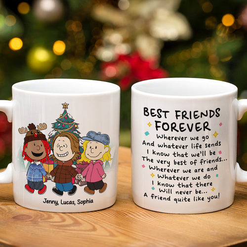 Personalized Best Friends Christmas Mug Coffee Mug PopCulturePrints