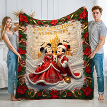 Load image into Gallery viewer, Celebrate Your First Christmas Together - Personalized Blanket for Couples Blanket PopCulturePrints
