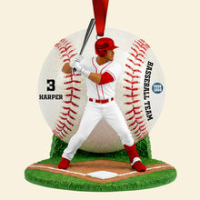 Load image into Gallery viewer, “Swing Into Christmas, Make Memories!” – Personalized Baseball Ornament Gift for True Fans Ornament PopCulturePrints
