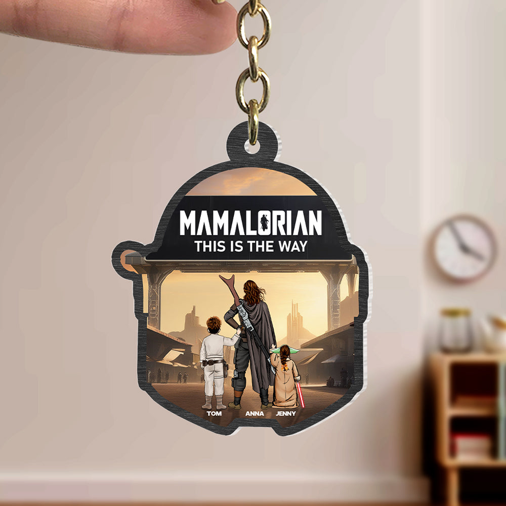 Custom Mamalorian Keychain - Perfect Gift for Moms Keychains PopCulturePrints