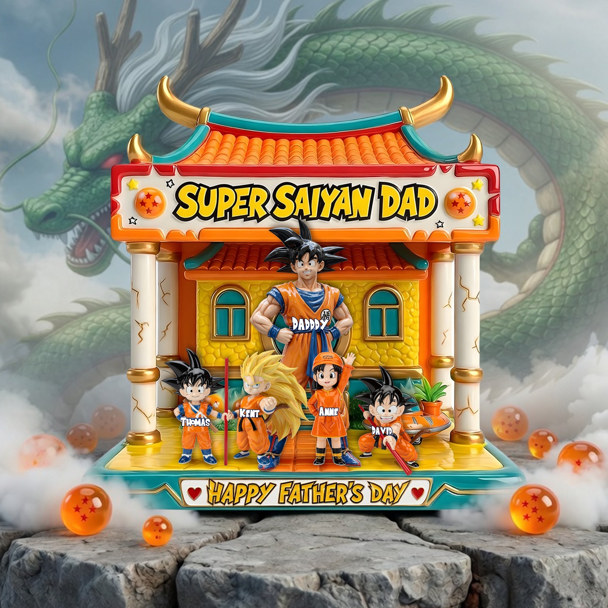 “Super Saiyan Dad: For The Ultimate Hero!” - Custom Acrylic Plaque - Gifts for Dad, Grandpa, and More Shaped Plaques PopCulturePrints