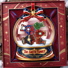 Load image into Gallery viewer, “Celebrate Family with Personalized Joy!” - First Bump Christmas Ornament, Custom Gift for Parents and Families Ornament PopCulturePrints
