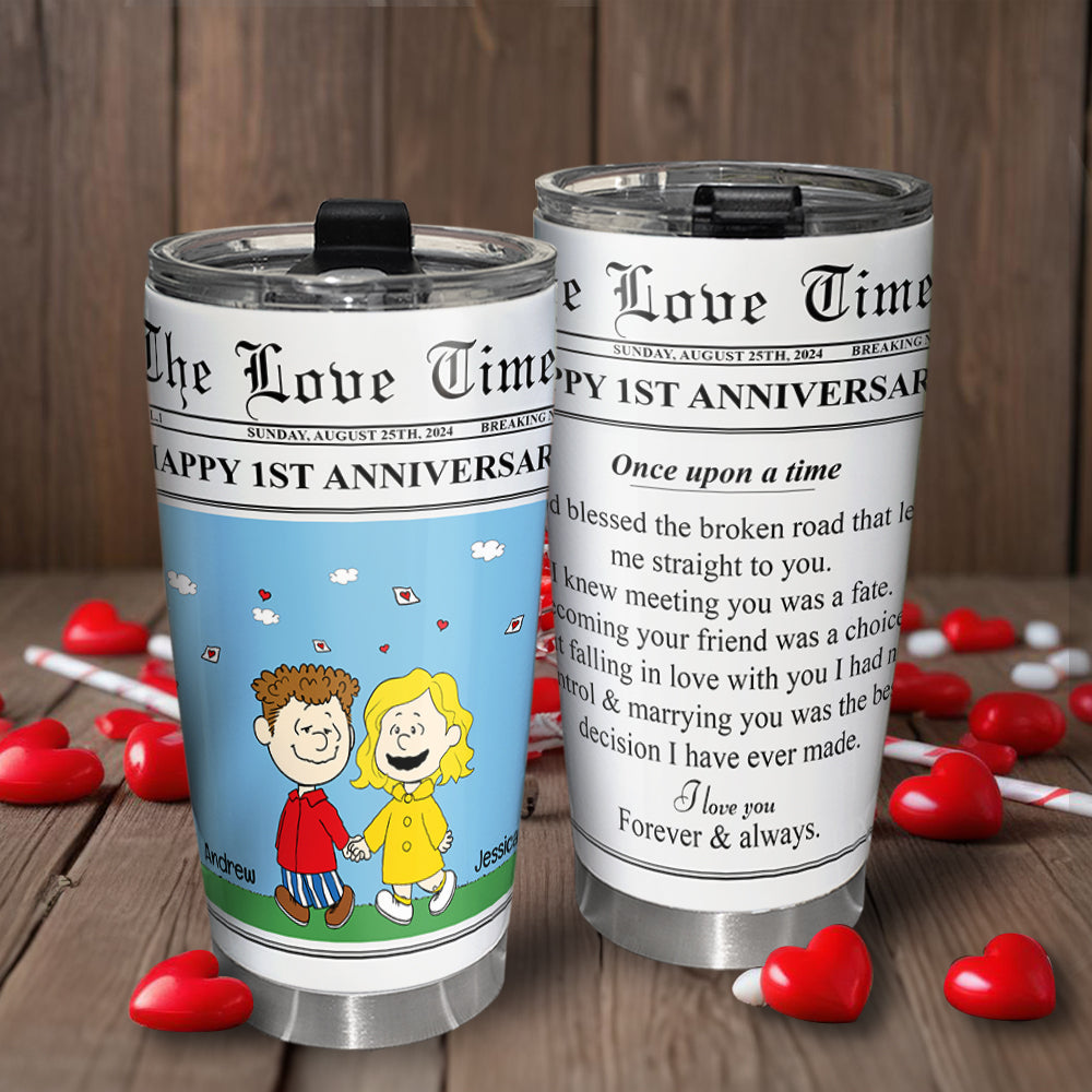 Personalized Couples Tumbler - Perfect Anniversary and Valentine's Day Gifts Tumbler Cup PopCulturePrints