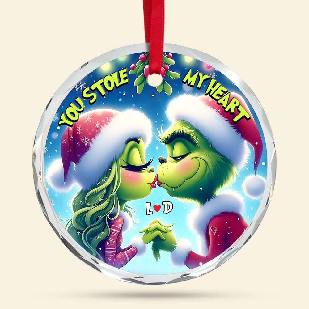 Personalized Christmas Ornament for Couples - You Stole My Heart | Valentine's Day Gifts Ornament PopCulturePrints