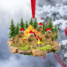 Load image into Gallery viewer, Personalized Bigfoot Family Christmas Ornament - Custom Names - Festive Holiday Decoration
