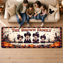 Load image into Gallery viewer, Celebrate Halloween with Family: Spooky Mouse Family Personalized Runner Rug
