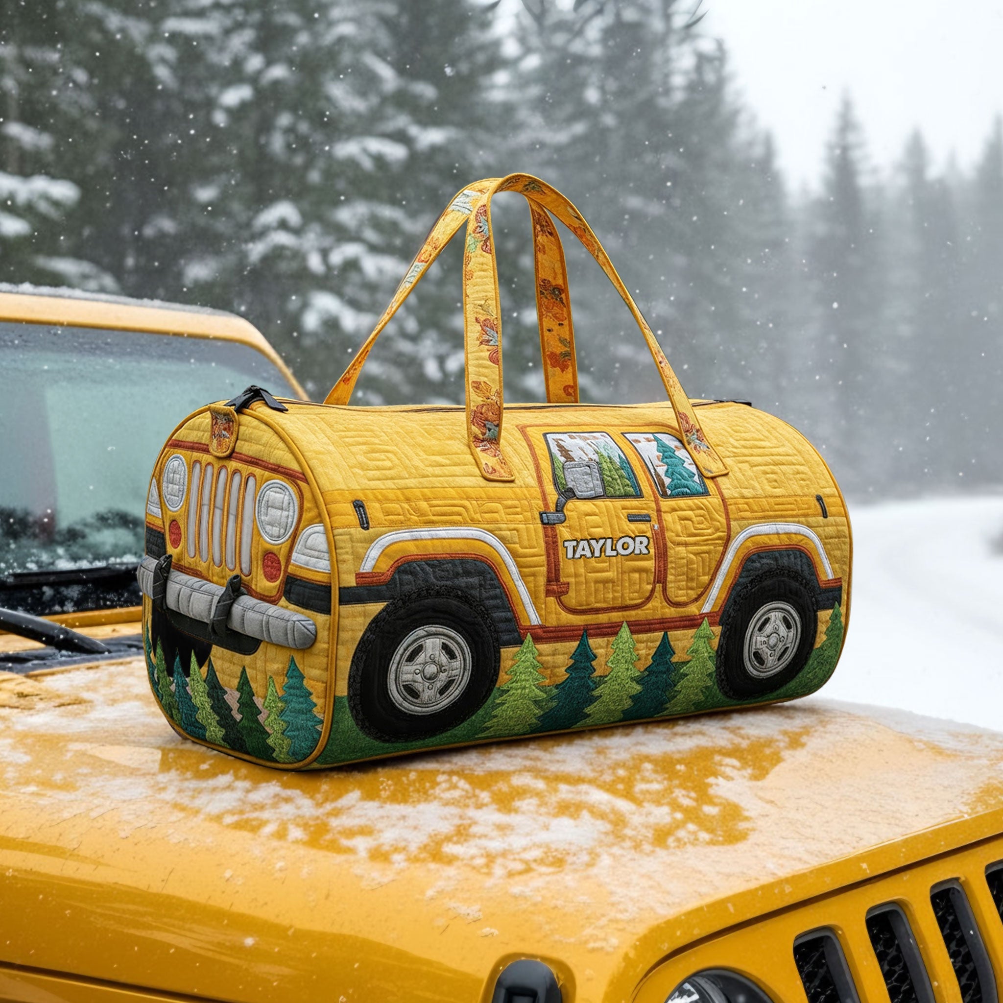 Adventure Awaits: Personalized Off-road Vehicle Quilted Duffle Bag Quilted Duffle Bag PopCulturePrints