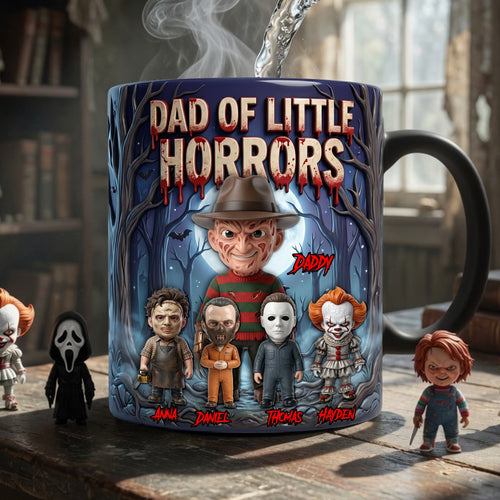 “Celebrate the Horrors of Fatherhood!” - Dad Of Little Horrors Magic Mug - Personalized Gift for Dads and Grandpas Coffee Mug PopCulturePrints