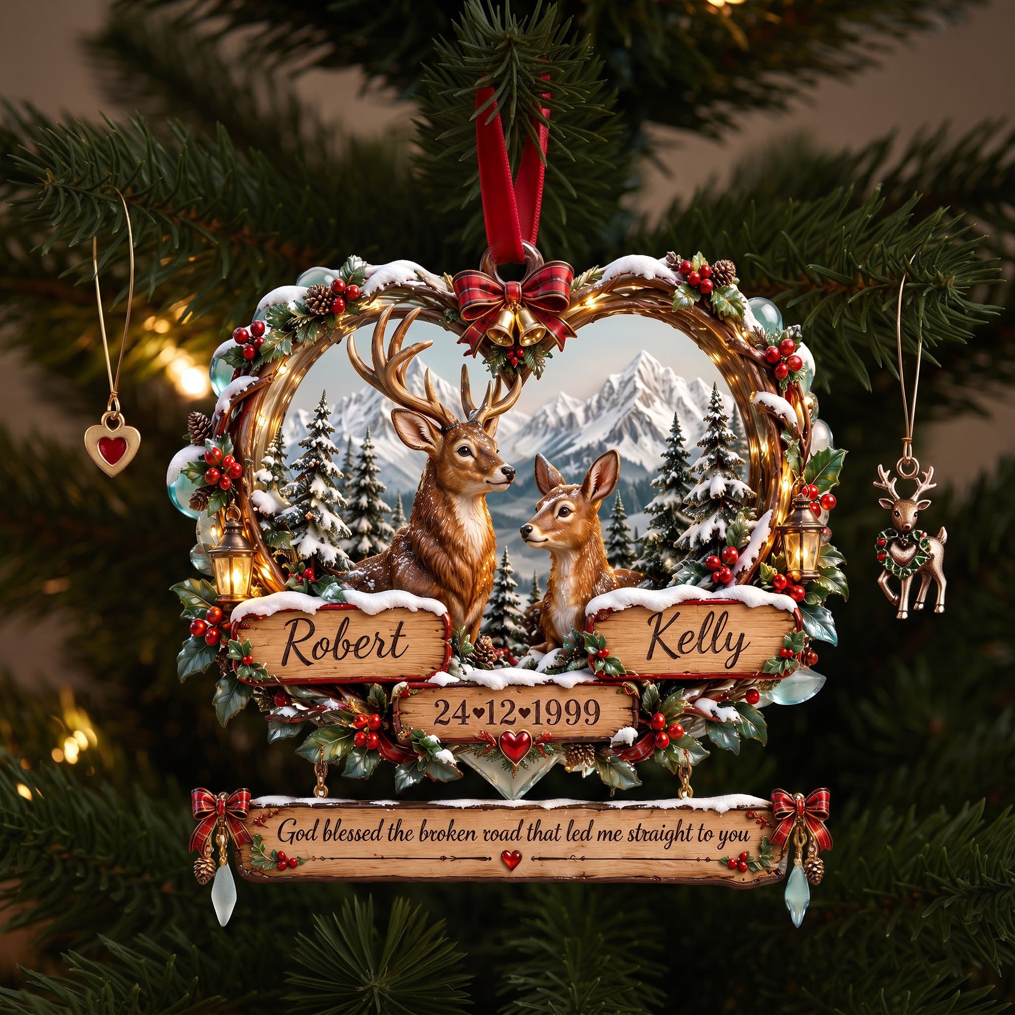 Personalized Deer Couple Christmas Ornament - Meaningful Gift for Couples