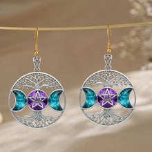 Load image into Gallery viewer, &quot;Embrace the Magic of Nature&quot; - Personalized Triple Moon Tree of Life Earrings - Unique Gift for Wicca Lovers, Spiritual Seekers, and Any Special Occasion Earrings PopCulturePrints
