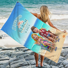 Load image into Gallery viewer, I Love You to the Beach &amp; Back - Personalized Summer Couple Beach Towel Beach Towel PopCulturePrints
