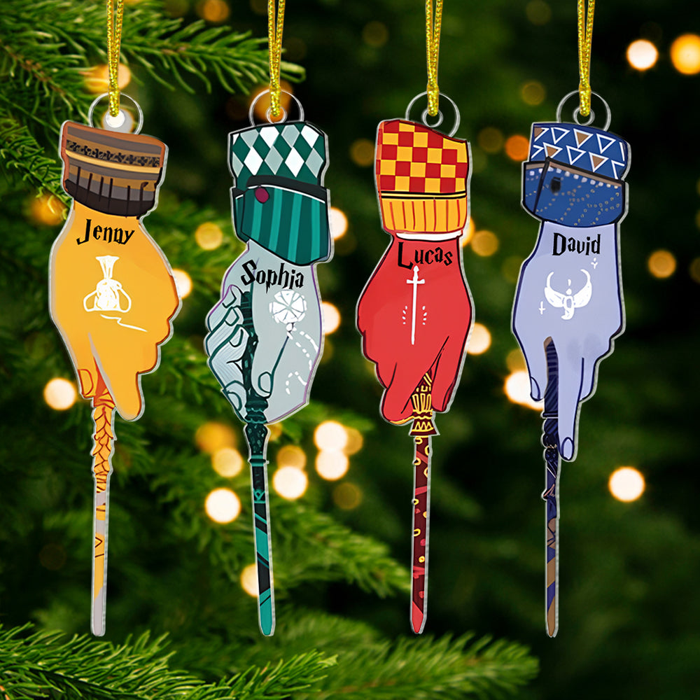 Personalized Wizard-Themed Christmas Acrylic Ornaments