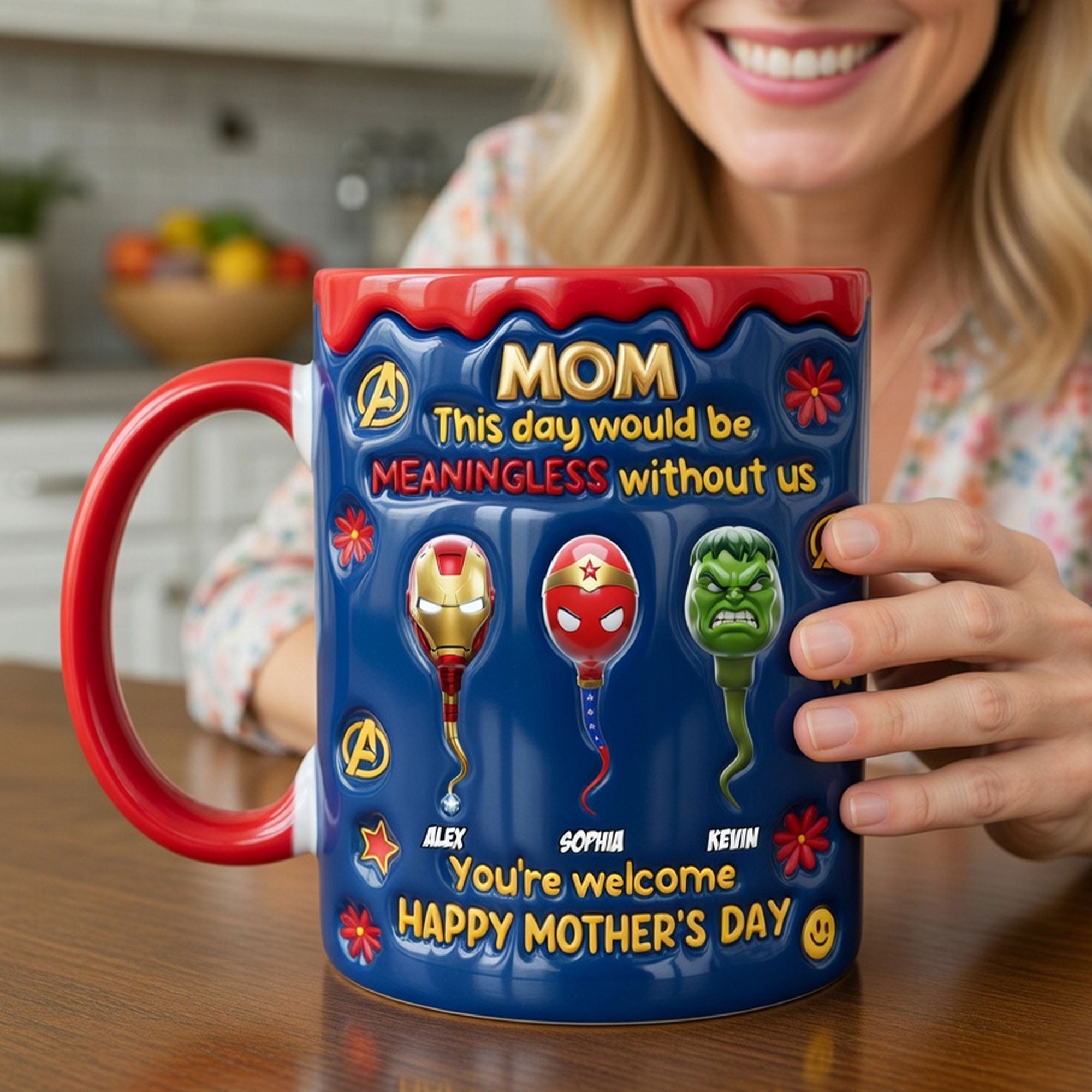 "Mom, This Day Would Be Meaningless Without Us" - Custom Power Mom Accent Mug - Perfect Gift for Mom, Grandma, or Any Special Woman Coffee Mug PopCulturePrints