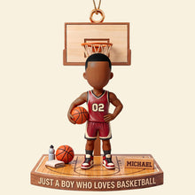 Load image into Gallery viewer, Just a Boy Who Loves Basketball - Personalized Christmas Ornament
