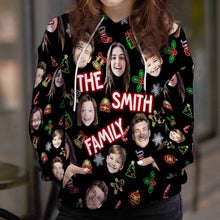 Load image into Gallery viewer, Personalized Family Christmas Photo Hoodie
