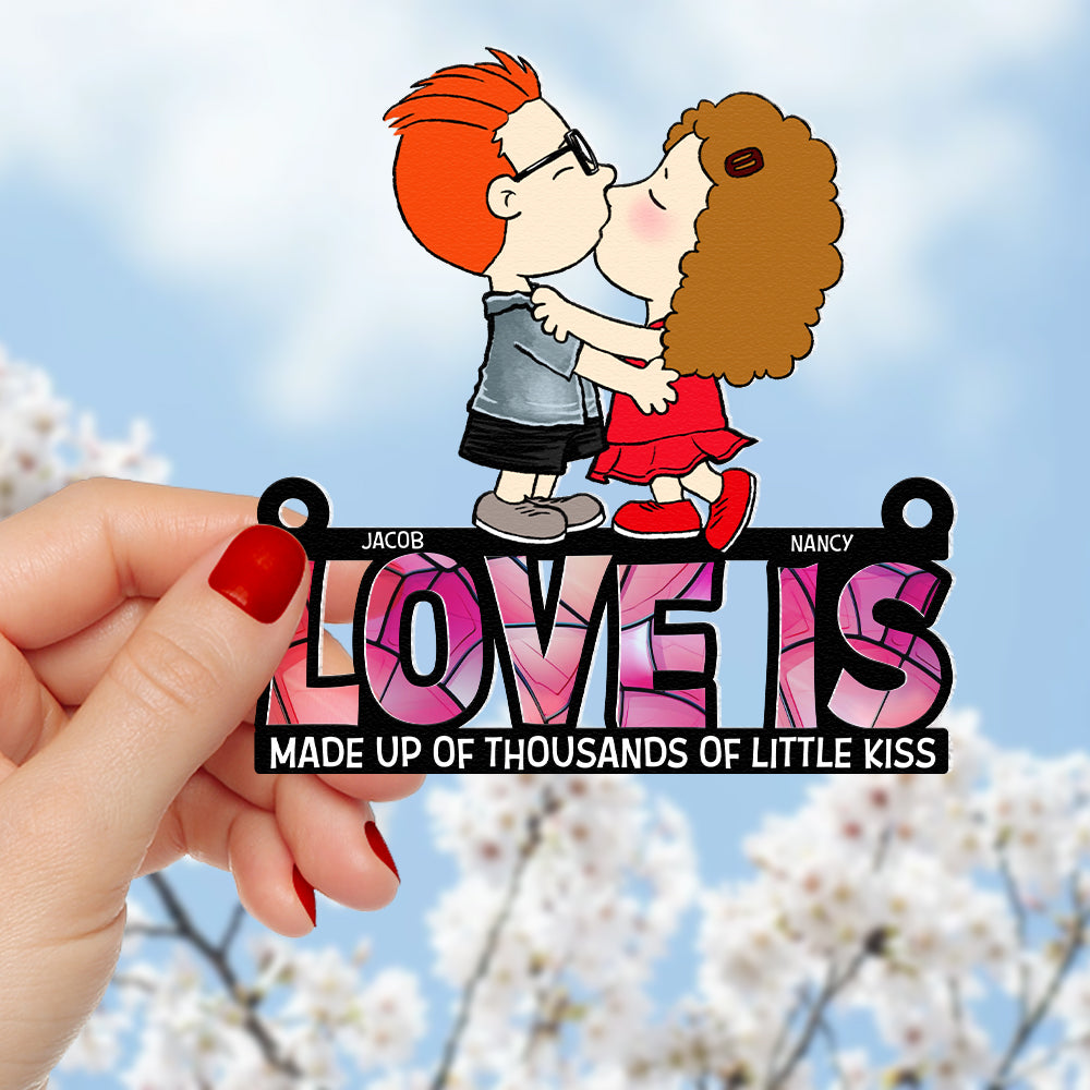 Personalized Couple Suncatcher Ornament - 'Love Is (For Name Customization)'