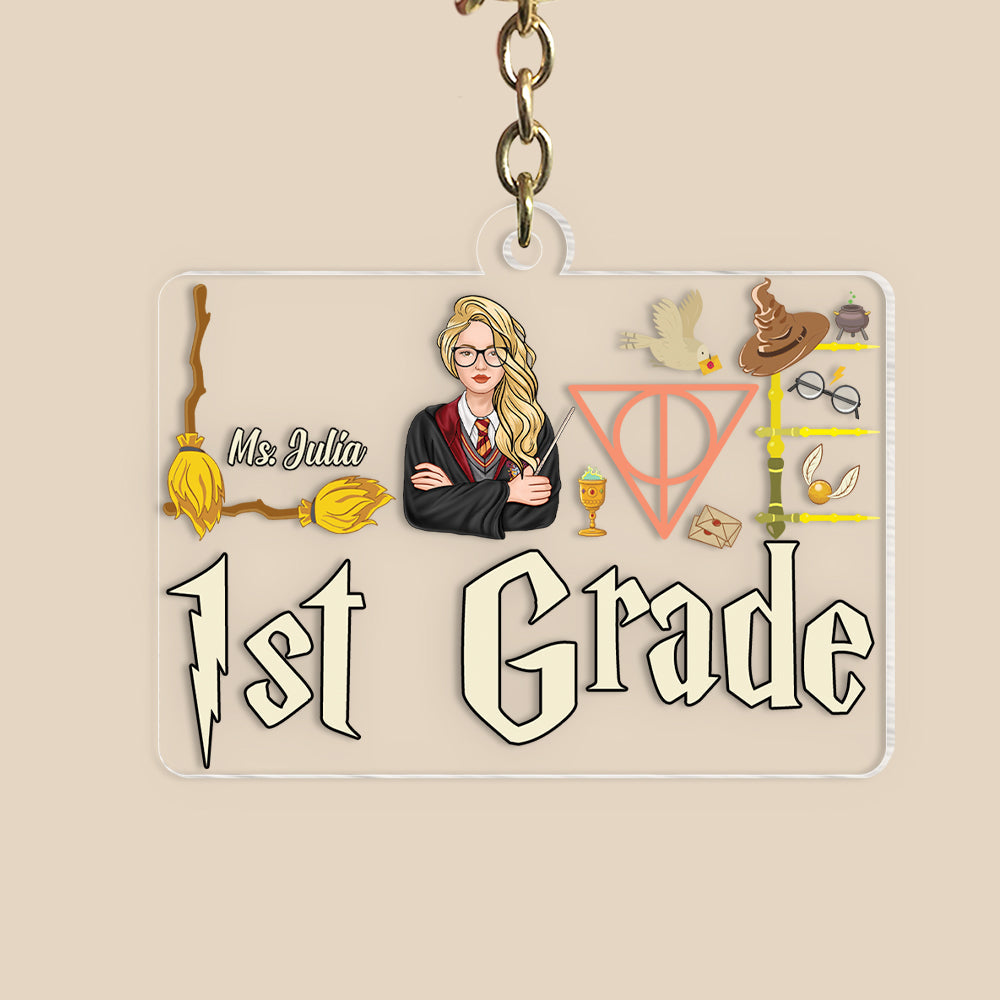 Personalized 1st Grade Harry Potter Keychain