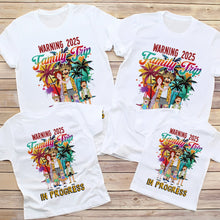 Load image into Gallery viewer, “Warning! Family Trip in Progress” - Personalized Family Trip T-Shirt - Gift for Family and Friends Shirts PopCulturePrints
