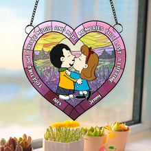 Load image into Gallery viewer, Personalized Kissing Couple Suncatcher Ornament - Unique Gift for Couples Suncatcher PopCulturePrints
