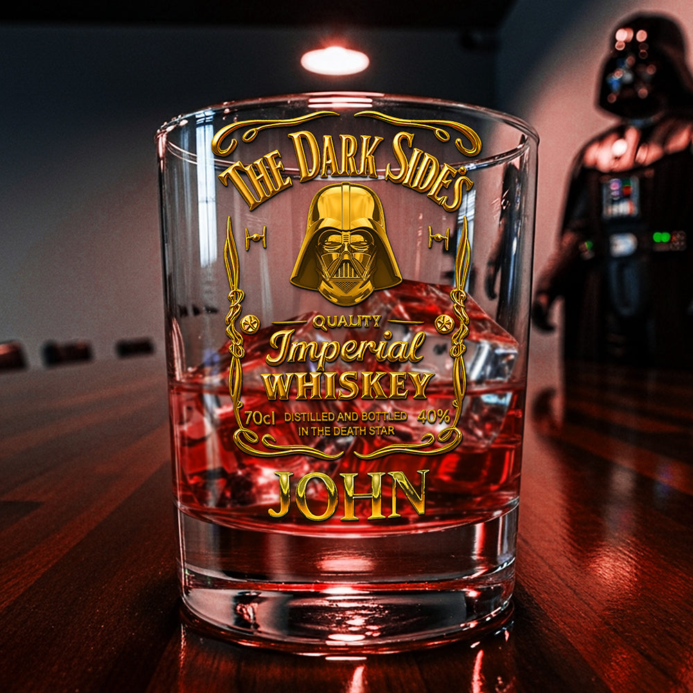 The Dark Side Whiskey Glass - Custom Personalized Gift for Galaxy Lovers Whiskey Glass PopCulturePrints