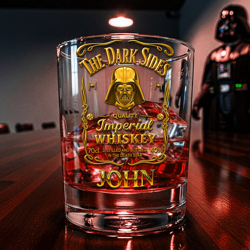 The Dark Side Whiskey Glass - Custom Personalized Gift for Galaxy Lovers Whiskey Glass PopCulturePrints