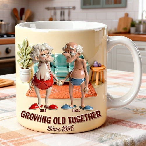 Growing Old Together Coffee Mug - A Personalized Gift for Couples Who Cherish Each Other Coffee Mug PopCulturePrints