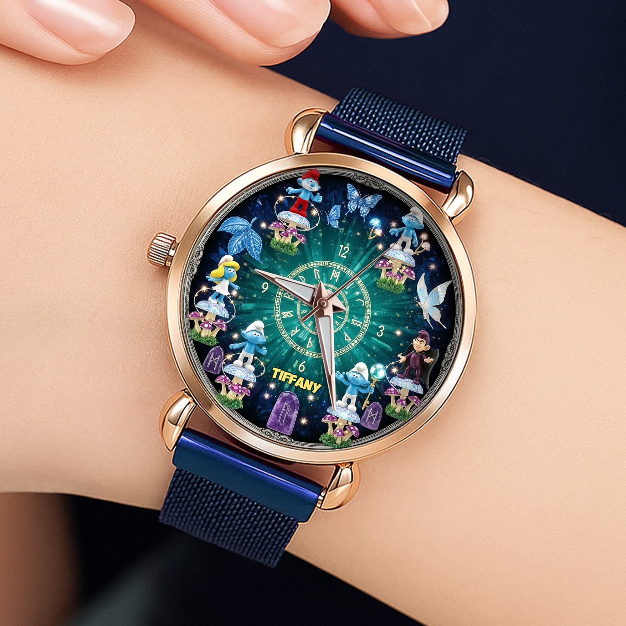Time for Adventure: Blue Forest Characters Quartz Watch - Personalized Gift for Cartoon Fans Quartz Watch PopCulturePrints