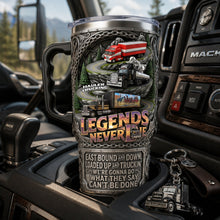 Load image into Gallery viewer, Legends Never Die - Classic Truck 40oz Tumbler With Handle | Personalized Gifts For Truckers Tumbler Cup PopCulturePrints

