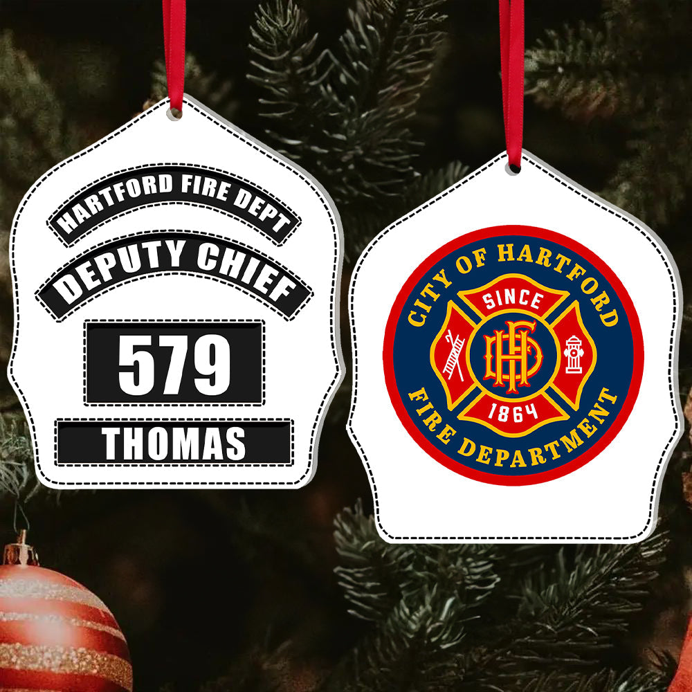 Customized Fire Department Badge Ornament Ornament PopCulturePrints
