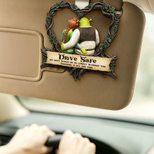 Load image into Gallery viewer, Drive Safe, My Butt Would Be So Lonely Without You - Naughty Green Couple Car Visor Clip Car Visor Clip PopCulturePrints
