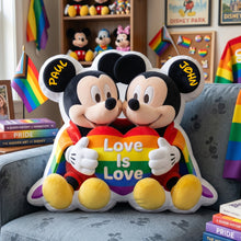 Load image into Gallery viewer, Love Is Love - Personalized LGBT+ Pride Month Pillow for Couples
