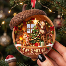 Load image into Gallery viewer, Nuts About Christmas - Personalized Chipmunks Couple Ornament
