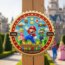 Load image into Gallery viewer, Adventure Awaits: Personalized Super Mario 40th Anniversary Wood Sign Wood Sign PopCulturePrints
