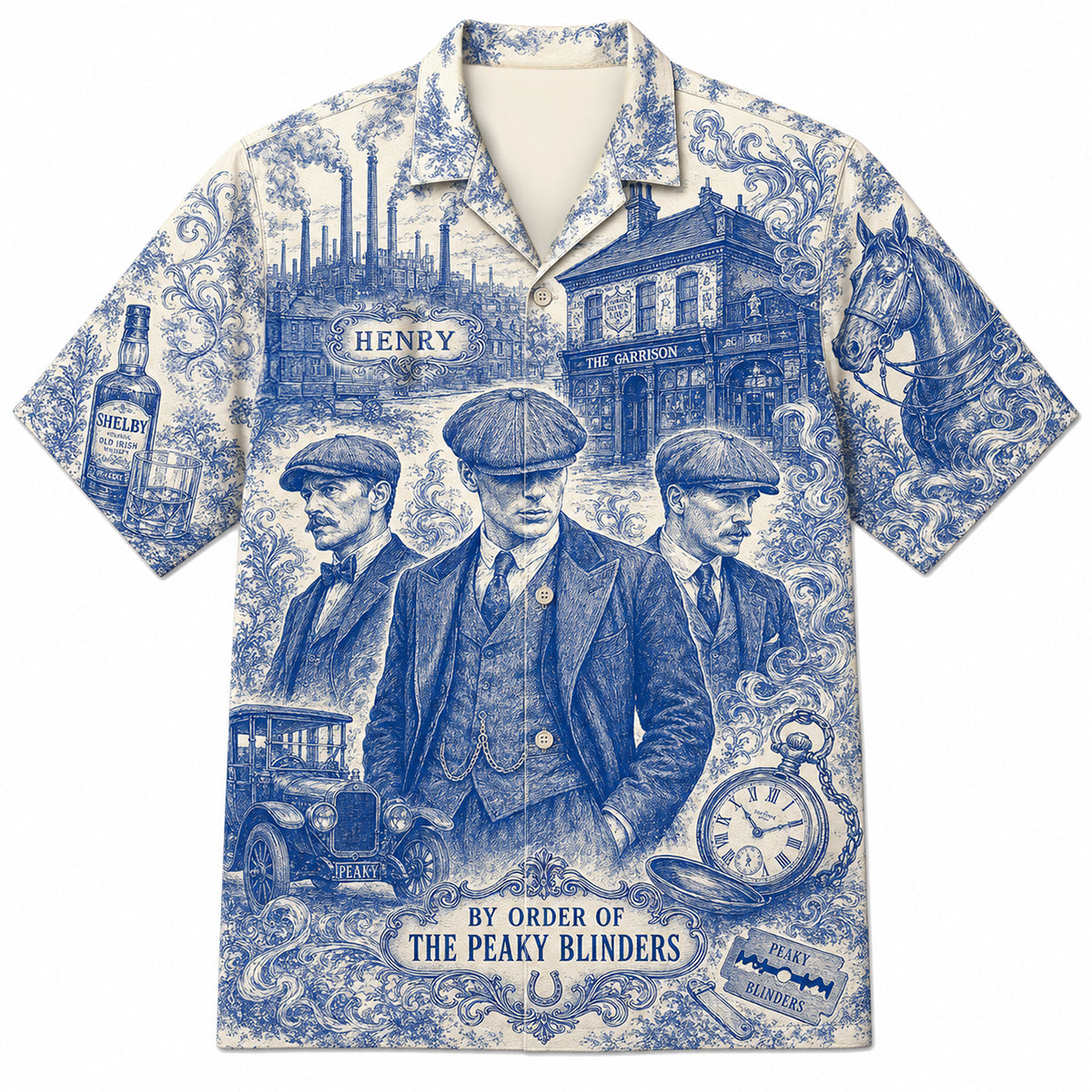 By Order of the Peaky Blinders - Personalized Toile de Jouy Hawaiian Shirt