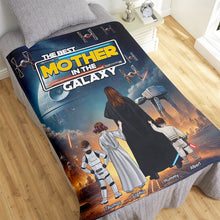 Load image into Gallery viewer, “The Best Father in the Galaxy” Personalized Dad Galaxy Blanket - Unique Gift for Dad, Grandpa, and Father Figures Blanket PopCulturePrints

