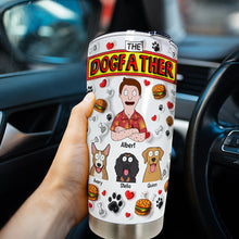 Load image into Gallery viewer, “Every Dad Is A Dogfather” - Customizable Tumbler - Perfect Gift for Dads and Grandpas Tumbler Cup PopCulturePrints
