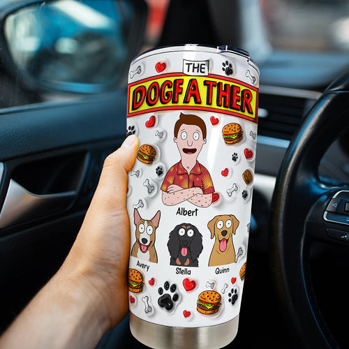 “Every Dad Is A Dogfather” - Customizable Tumbler - Perfect Gift for Dads and Grandpas Tumbler Cup PopCulturePrints