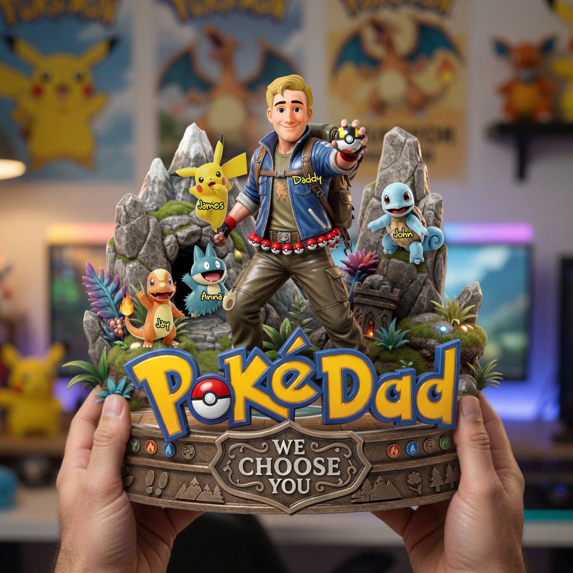Adventure Awaits with Your Personal PokeDad - Custom Acrylic Plaque for Father's Day Shaped Plaques PopCulturePrints