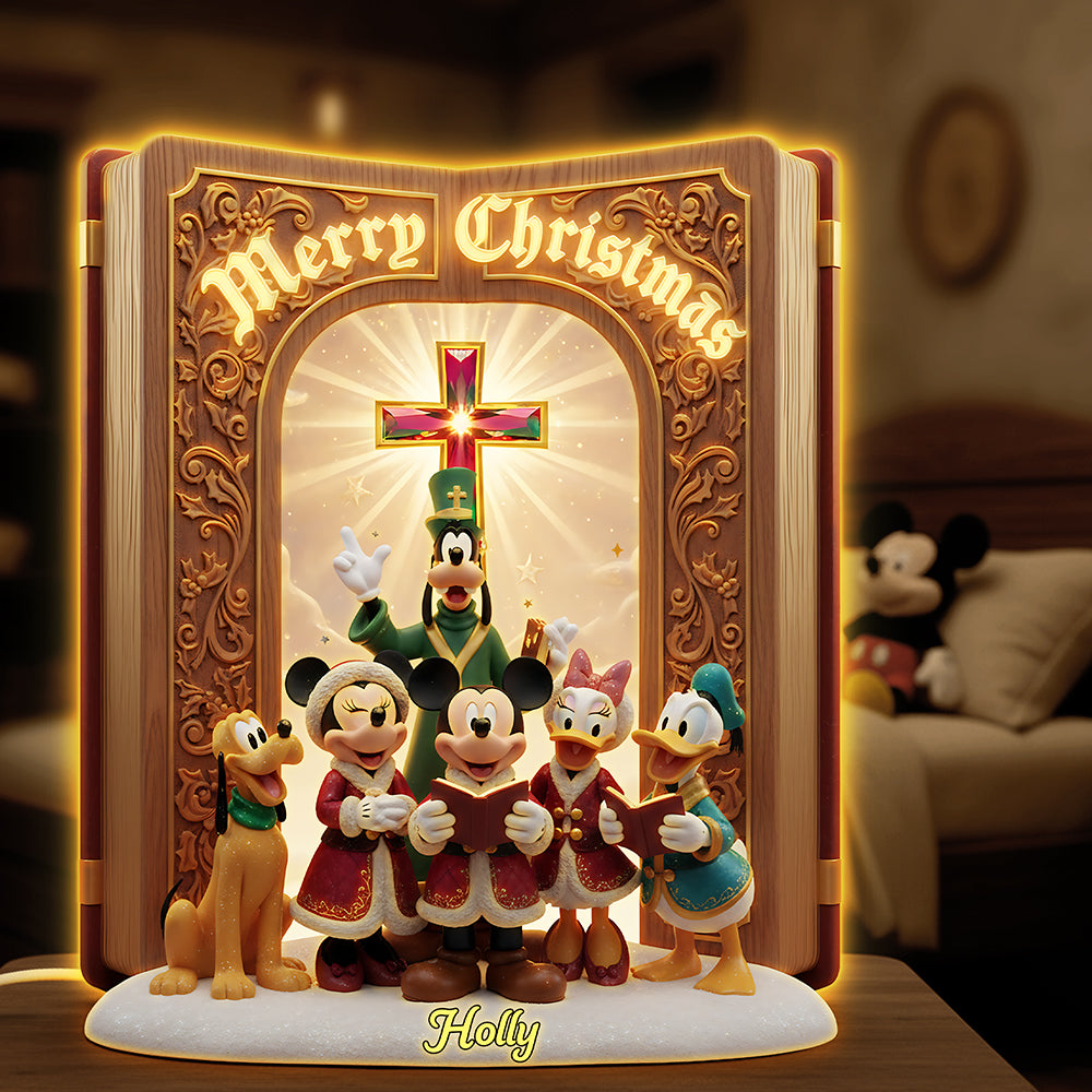 "Celebrate the Season with Joy!" - Christmas Singing Acrylic Light Box, Personalized Gift for Jesus Lovers and Disney Fans Light Box PopCulturePrints