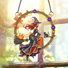 Load image into Gallery viewer, Enchanting Memories - Witch Suncatcher | Personalized Gift for Witch Lovers Ornament PopCulturePrints
