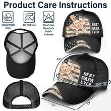 Load image into Gallery viewer, &quot;Best Dad and Grandpa Ever!&quot; - Personalized Stars and Stripes Mesh-back Casual Cap - Custom Gift for Dads, Grandpas, and Special Men Mesh-back Casual Cap PopCulturePrints
