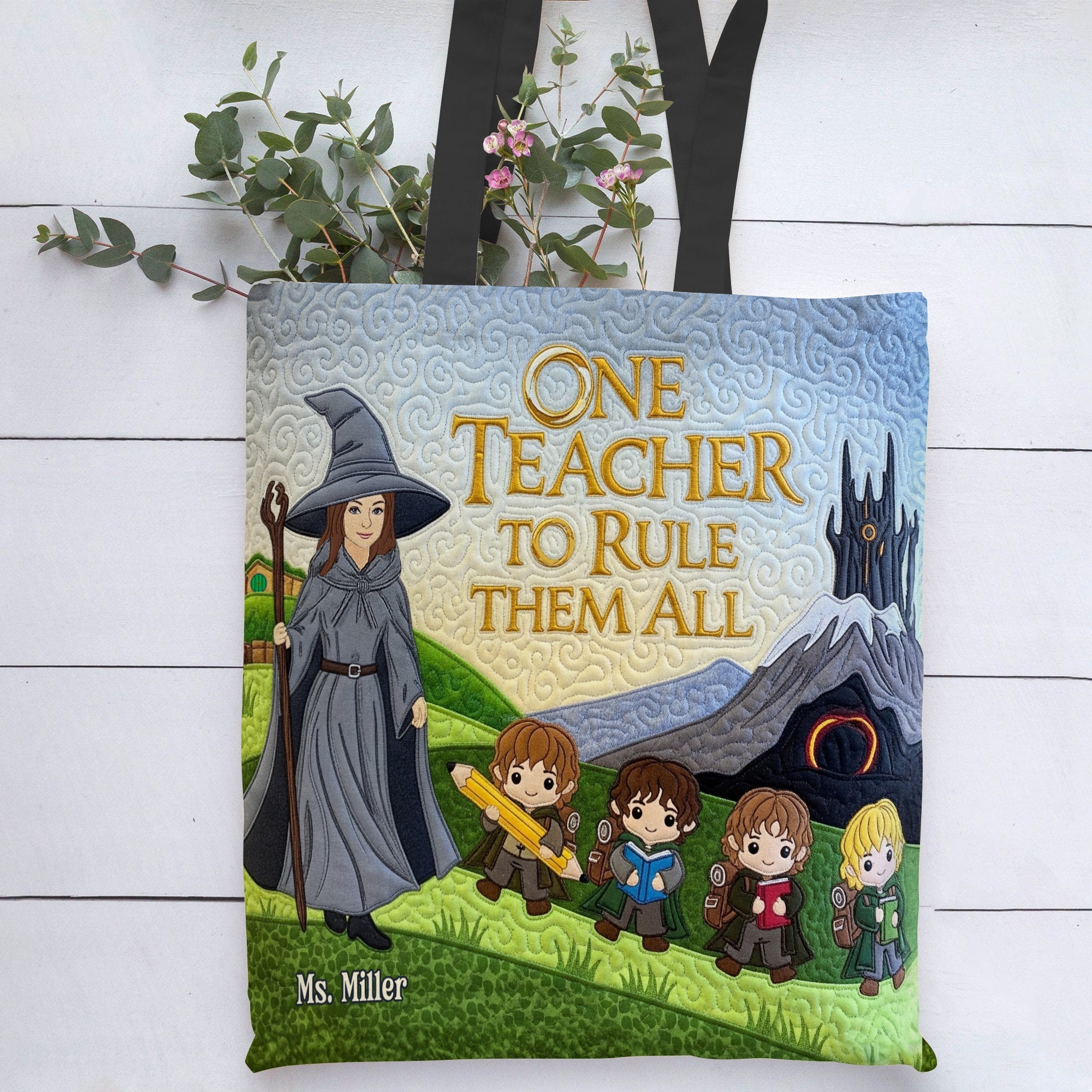 One Teacher to Rule Them All Tote Bag - Personalized Gift for Teachers Tote Bag PopCulturePrints