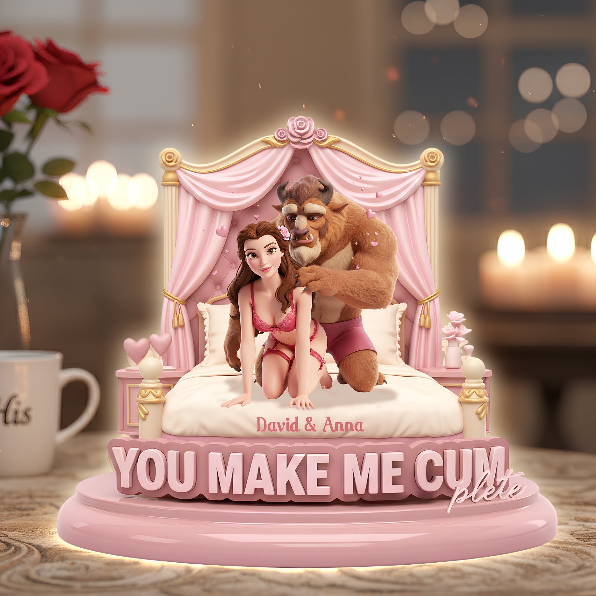 "You Make Me Complete" - Unique True Love Light Box - Personalized Gift for Couples Light Box PopCulturePrints