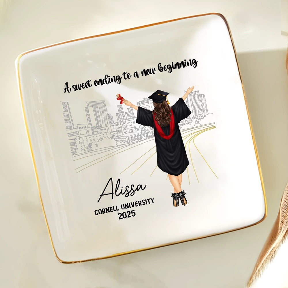 A Sweet Ending To A New Beginning - Personalized Ring Dish Ring Dish PopCulturePrints
